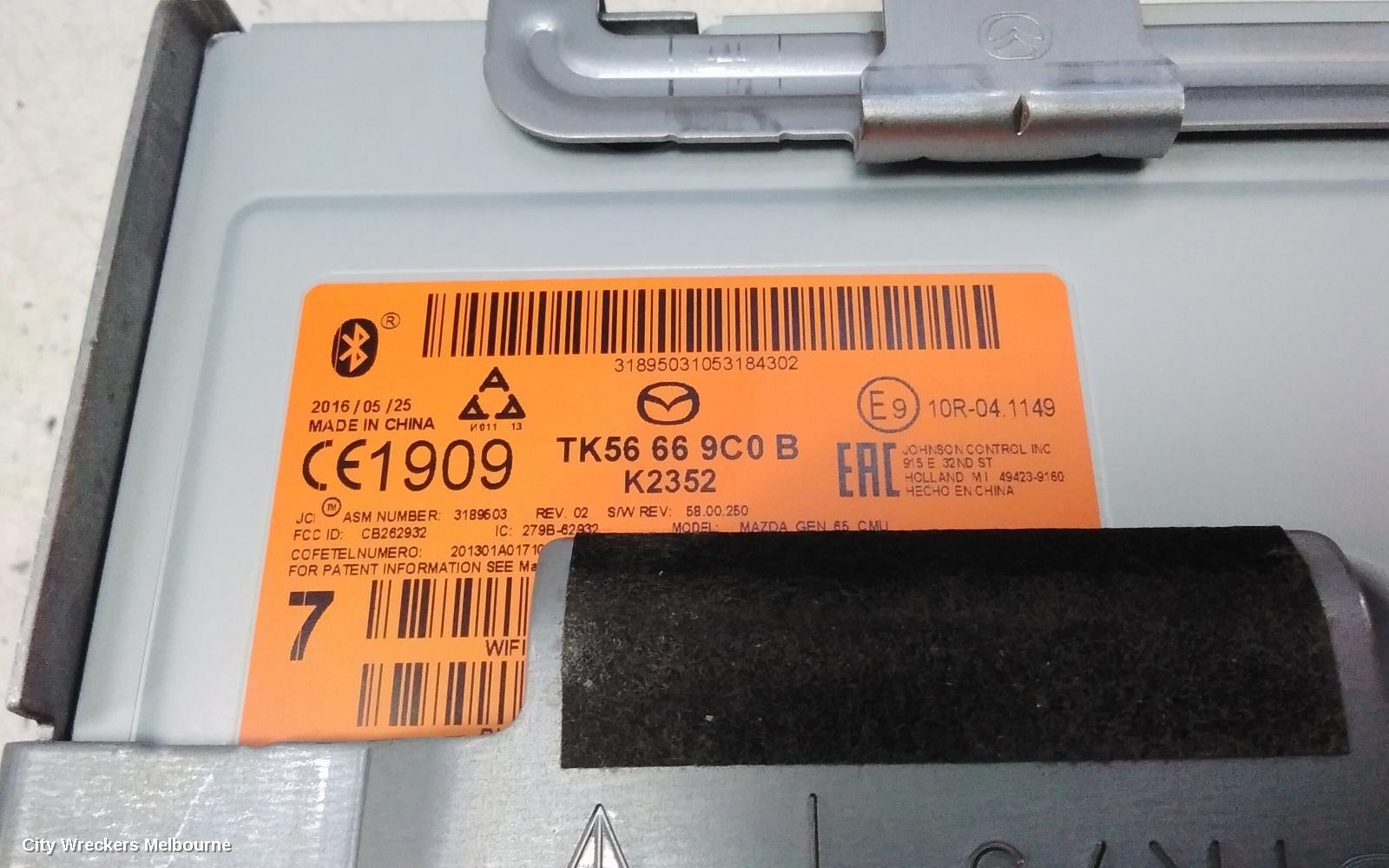 MAZDA CX9 RADIO/CD/DVD/SAT/TV, DISPLAY UNIT, 8IN TOUCHSCREEN, TC, 07/2016 ONWARDS