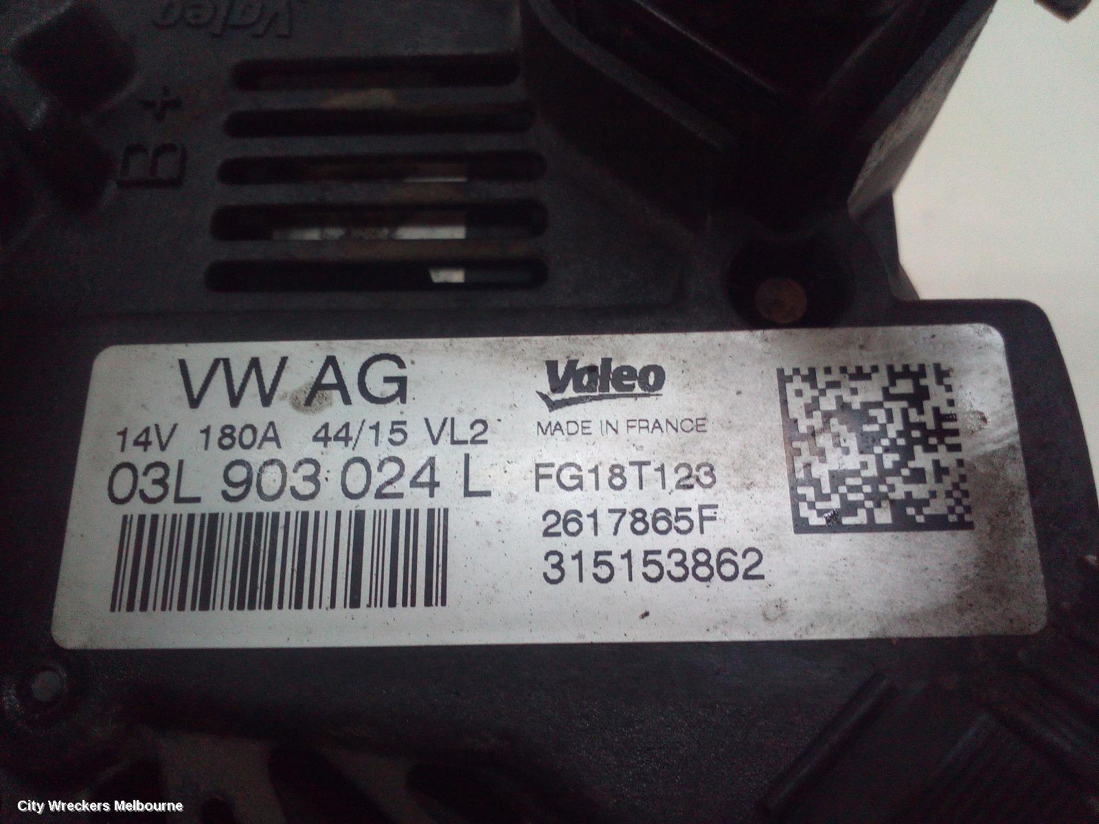 VOLKSWAGEN TRANSPORTER ALTERNATOR, T6, DIESEL,2.0, VALEO, 180 AMP, 07/2015 - 08/2024