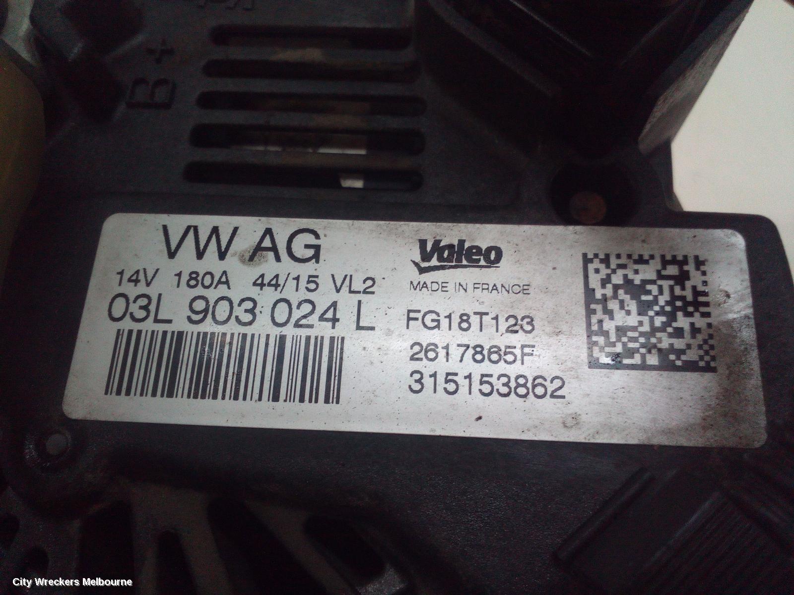 VOLKSWAGEN TRANSPORTER ALTERNATOR, T6, DIESEL,2.0, VALEO, 180 AMP, 07/2015 - 08/2024