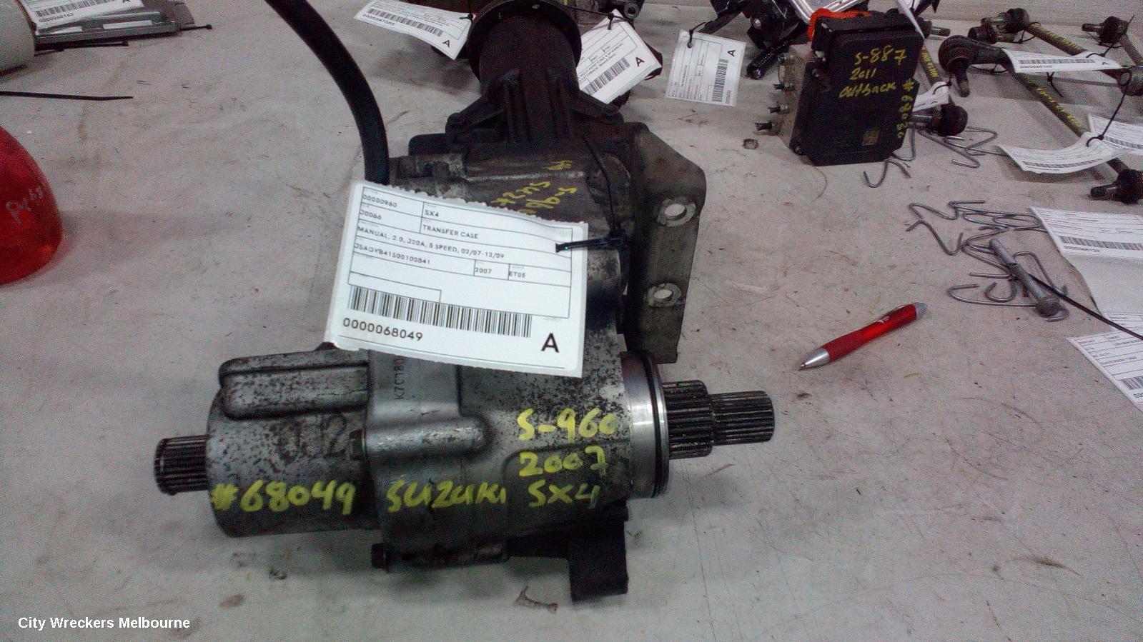 SUZUKI SX4 TRANSFER CASE, MANUAL, 2.0, J20A, 5 SPEED, 02/2007 - 12/2009