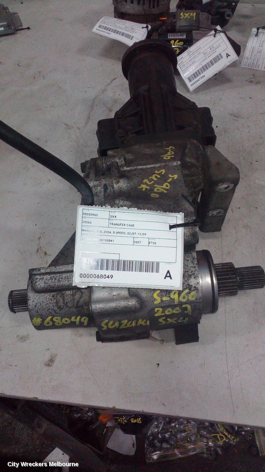 SUZUKI SX4 TRANSFER CASE, MANUAL, 2.0, J20A, 5 SPEED, 02/2007 - 12/2009
