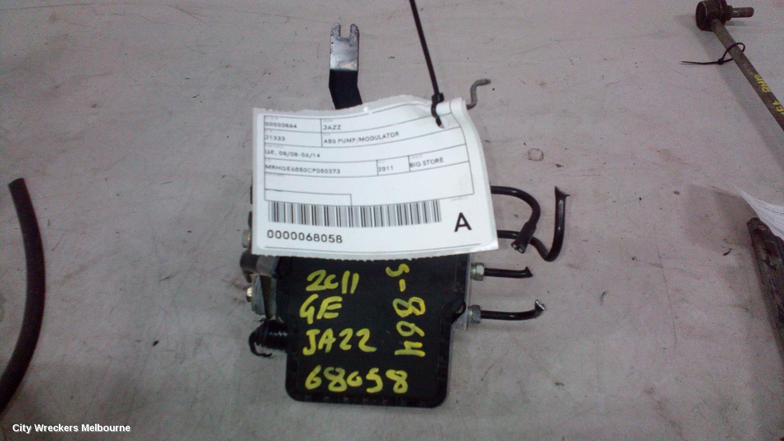HONDA JAZZ ABS PUMP/MODULATOR, GE, 08/2008 - 06/2014