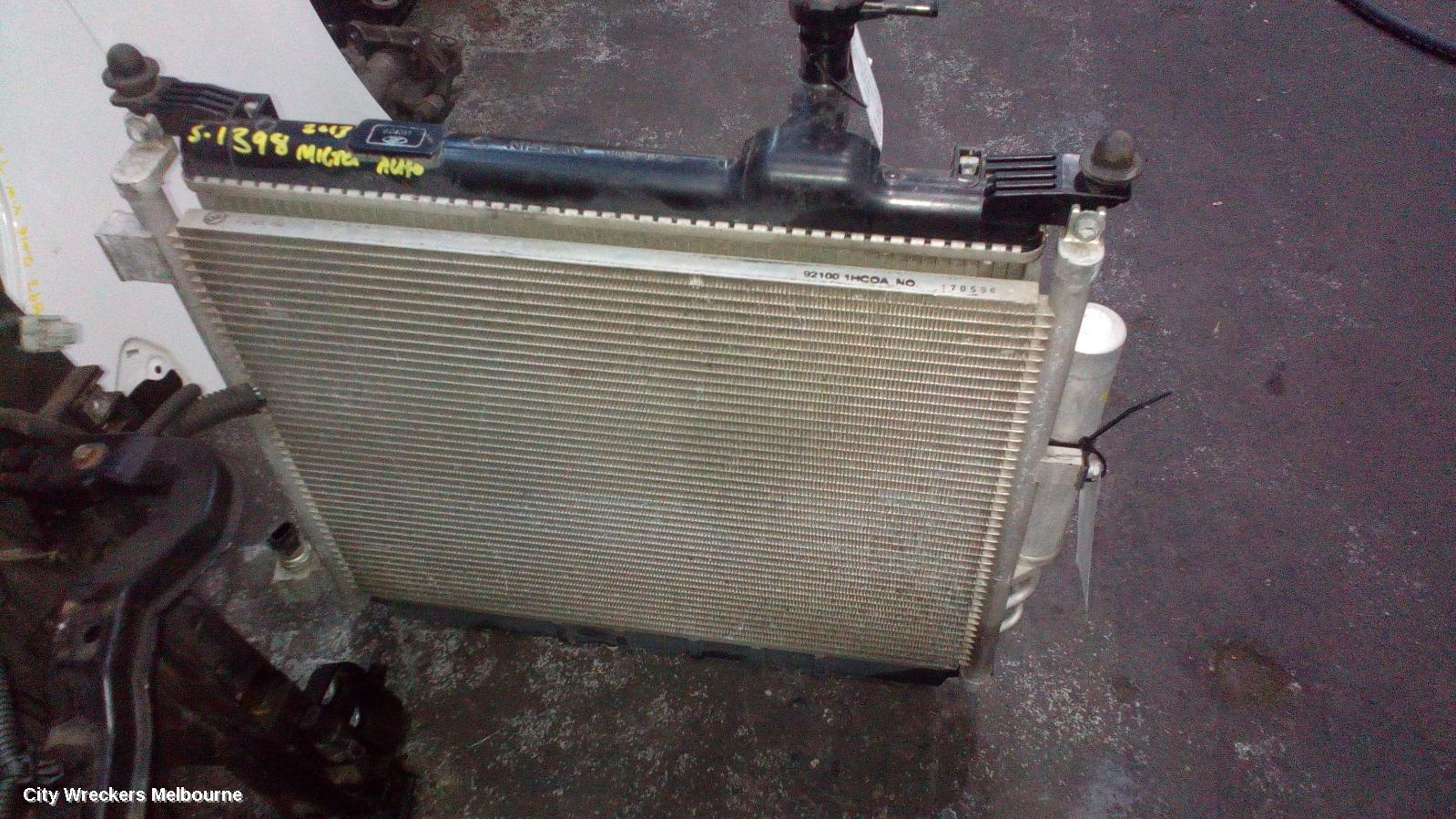NISSAN MICRA RADIATOR, AUTO, 1.2, PETROL, K13, 10/2010 - 12/2016