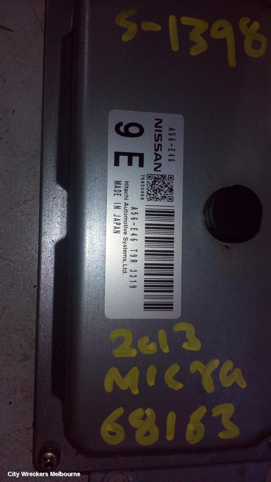 NISSAN MICRA ECU, ENGINE ECU, 1.2, AUTO T/M, ECU ONLY, K13, 10/2010 - 12/2016
