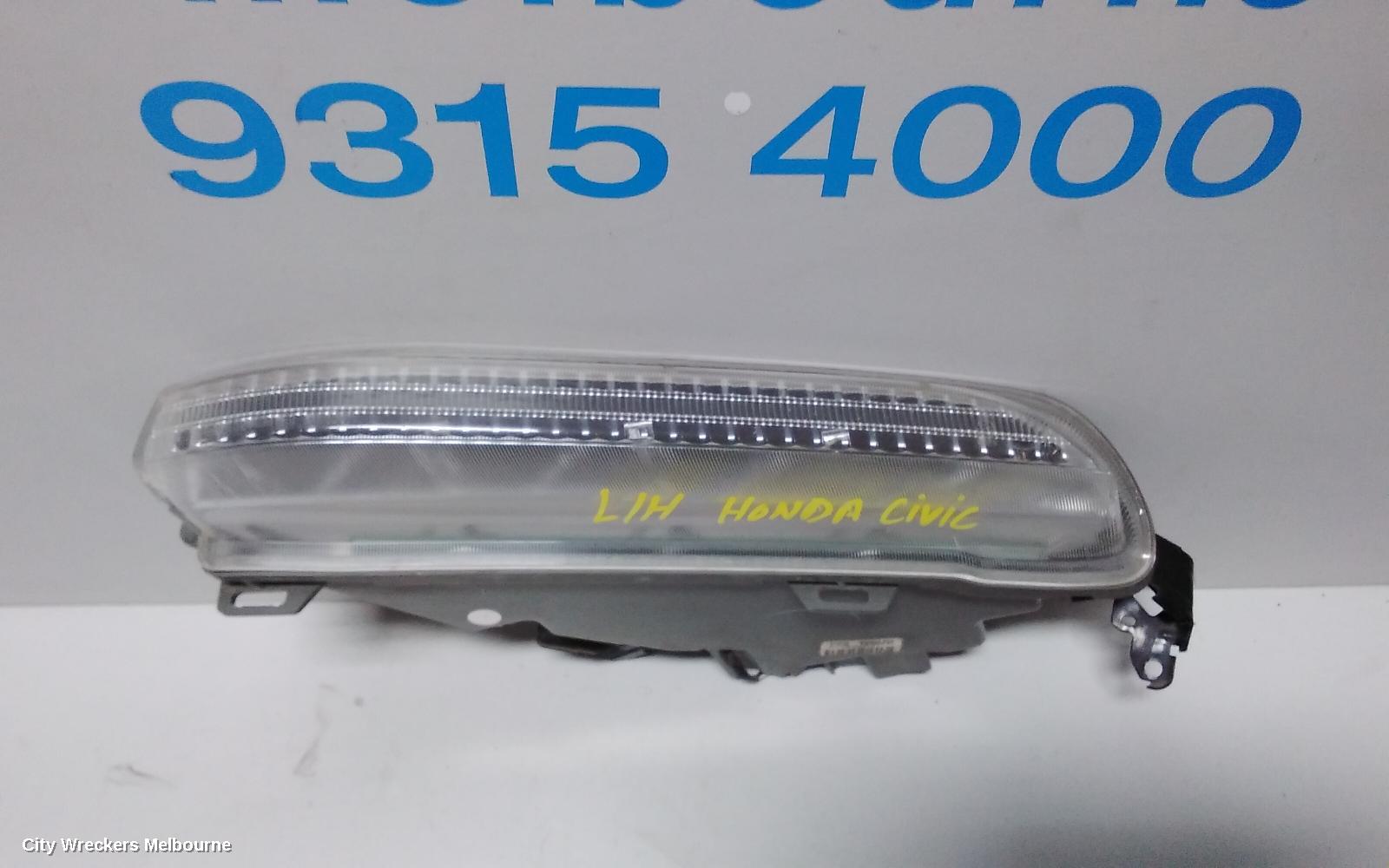 HONDA CIVIC LEFT INDICATOR/FOG/SIDE, DAYTIME RUNNING LAMP, 9TH GEN, HATCH (VIN SHHFK), 06/2012 - 03/2015