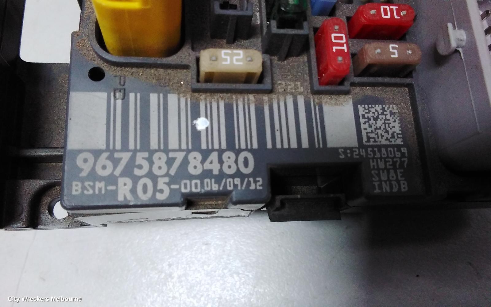 PEUGEOT PARTNER FUSE BOX, VAN 09/2008 - 01/2015