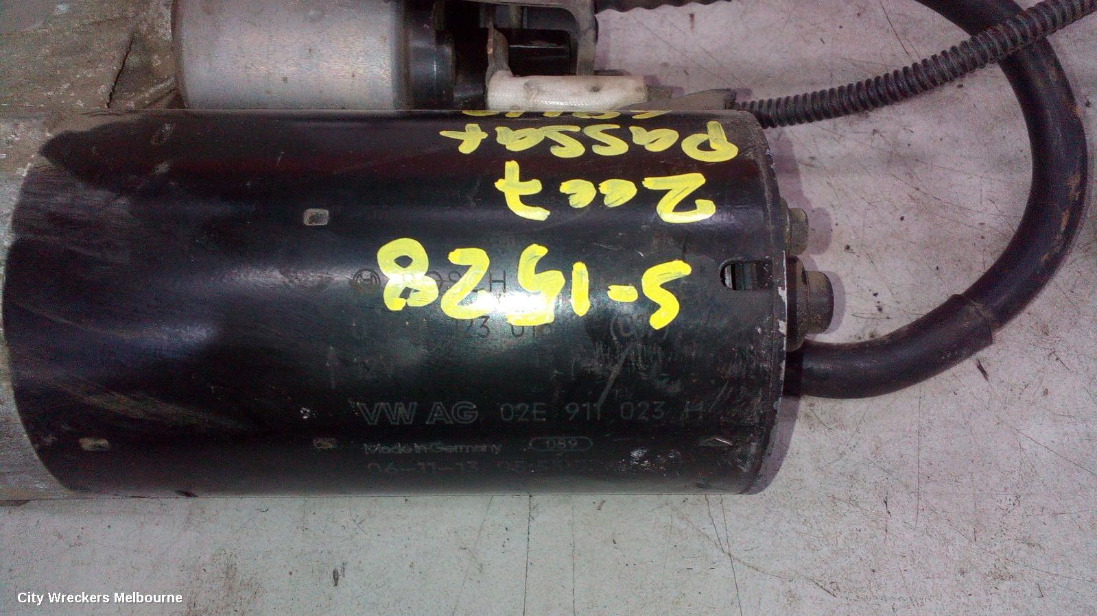 VOLKSWAGEN PASSAT STARTER, DIESEL, 2.0, BOSCH, NON STOP/START TYPE, 3C/MK6 B6/3CC, 03/2006 - 05/2011