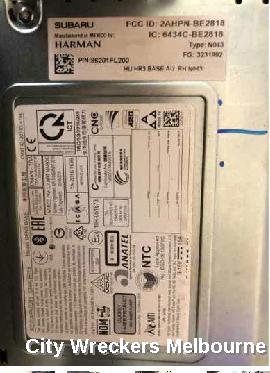 SUBARU IMPREZA RADIO/CD/DVD/SAT/TV, DISPLAY & HEAD UNIT, 6.5IN NON SAT NAV TYPE, G5, 11/2016 ONWARDS