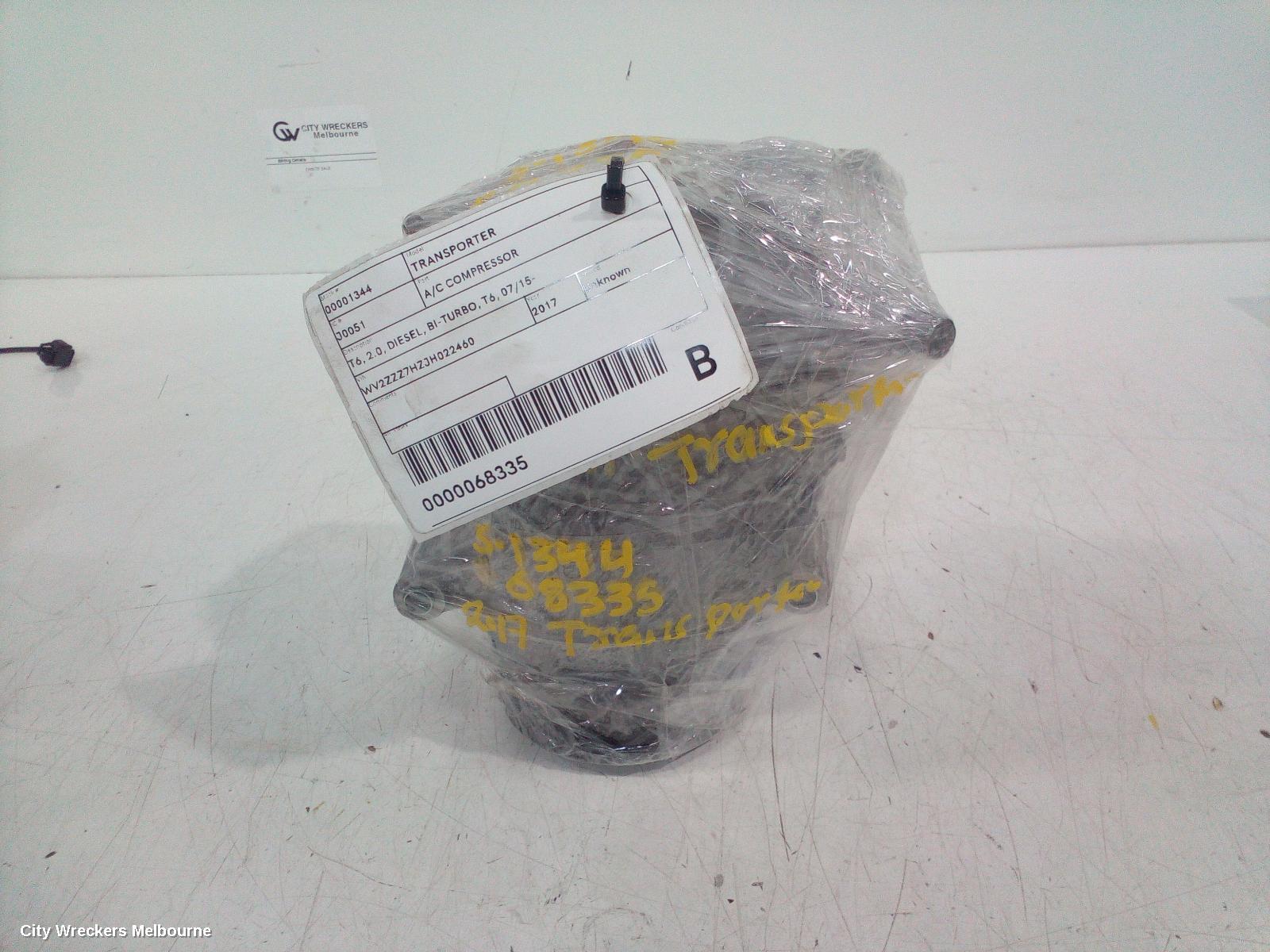 VOLKSWAGEN TRANSPORTER A/C COMPRESSOR, T6, 2.0, DIESEL, BI-TURBO, T6, 07/2015 ONWARDS