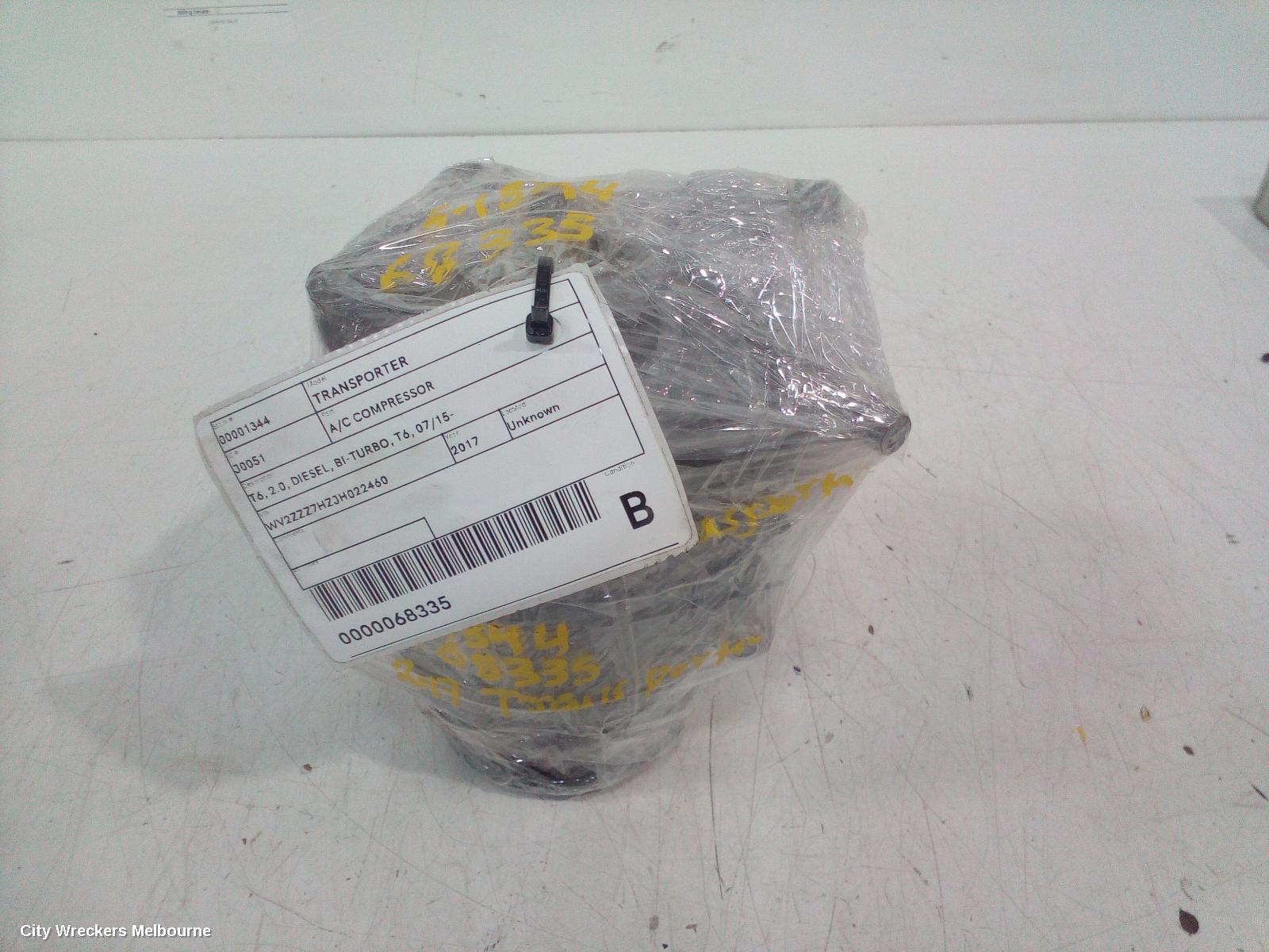 VOLKSWAGEN TRANSPORTER A/C COMPRESSOR, T6, 2.0, DIESEL, BI-TURBO, T6, 07/2015 ONWARDS