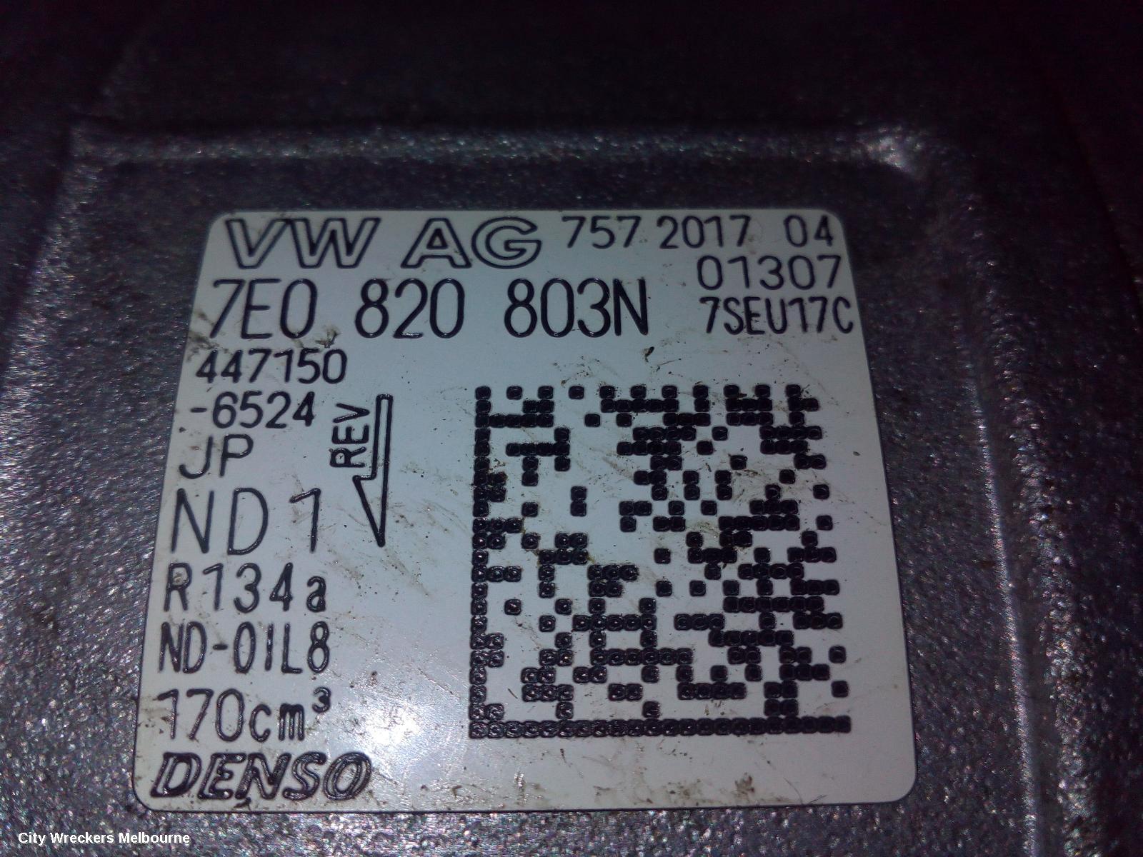 VOLKSWAGEN TRANSPORTER A/C COMPRESSOR, T6, 2.0, DIESEL, BI-TURBO, T6, 07/2015 ONWARDS