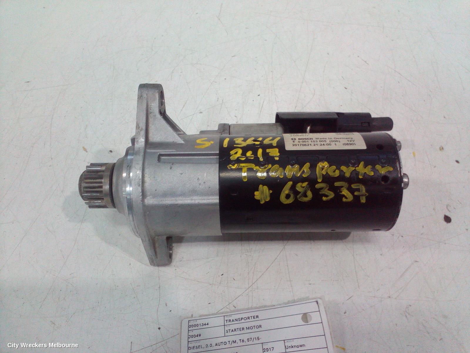 VOLKSWAGEN TRANSPORTER STARTER, DIESEL, 2.0, AUTO T/M, T6, 07/2015 ONWARDS