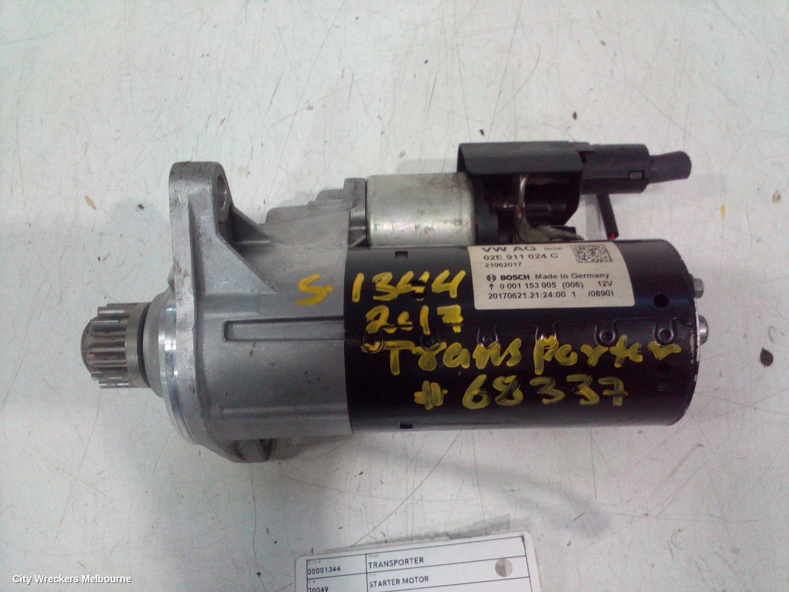 VOLKSWAGEN TRANSPORTER STARTER, DIESEL, 2.0, AUTO T/M, T6, 07/2015 ONWARDS