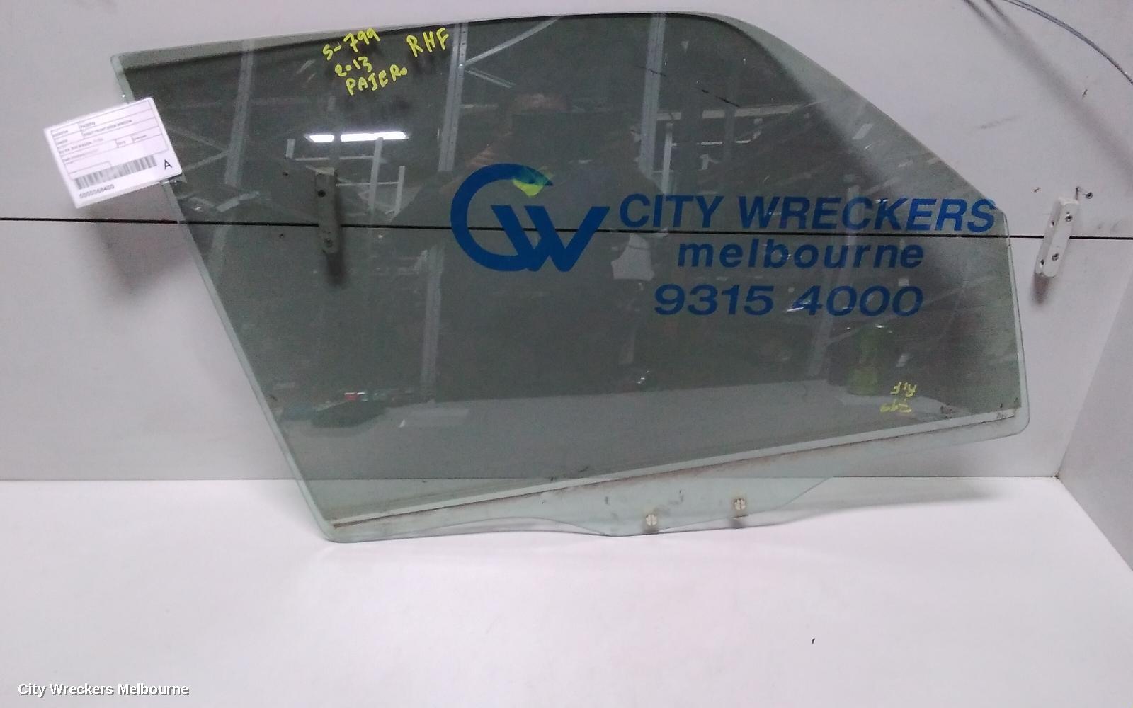 MITSUBISHI PAJERO RIGHT FRONT DOOR WINDOW, NS-NX, 5DR WAGON, 11/2006 ONWARDS