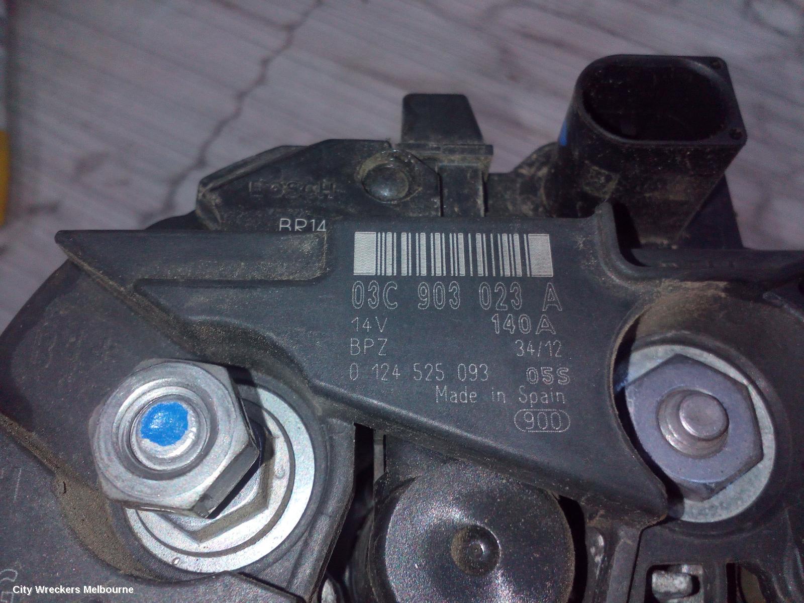SKODA OCTAVIA ALTERNATOR, PETROL, 1.4, CAXA CODE, BOSCH, 1Z, 08/2010 - 10/2013