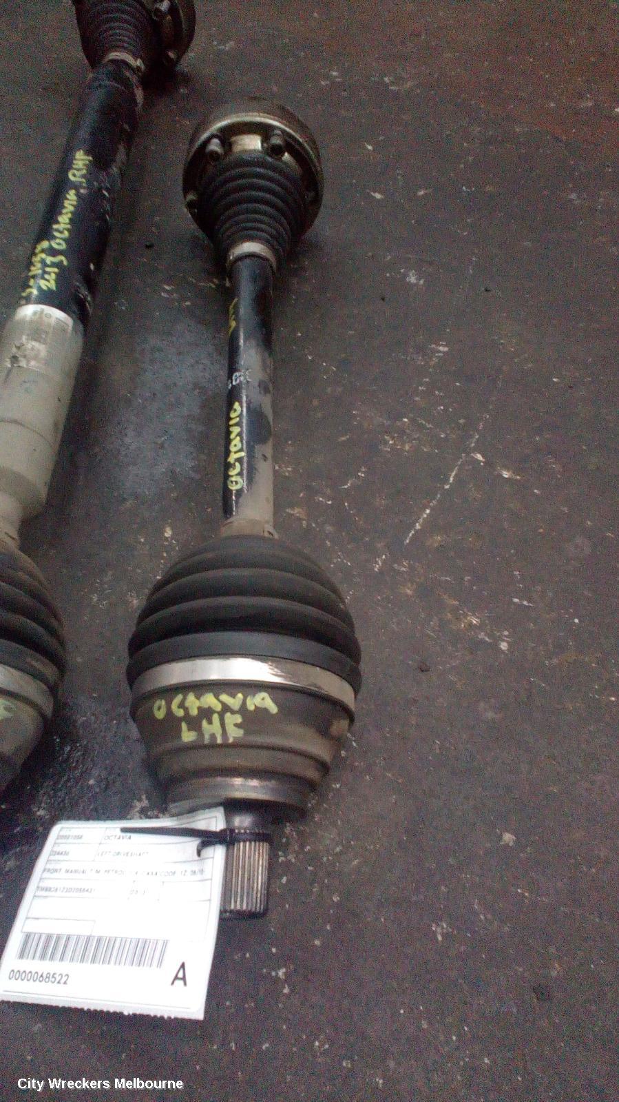 SKODA OCTAVIA LEFT DRIVESHAFT, FRONT, MANUAL T/M, PETROL, 1.4, CAXA CODE, 1Z, 08/2010 - 10/2013