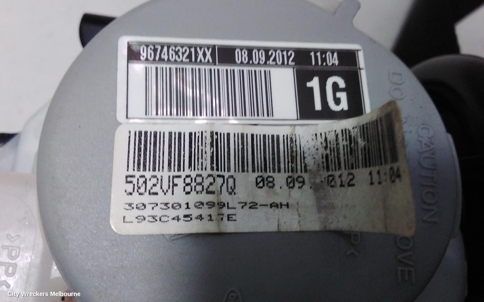 PEUGEOT PARTNER SEATBELT/STALK, LH FRONT, SEAT BELT ONLY, 09/2008 - 01/2015