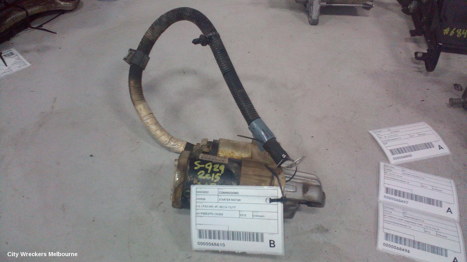 HOLDEN COMMODORE STARTER, 3.6, LFX/LWR, VF, 05/2013 - 12/2017