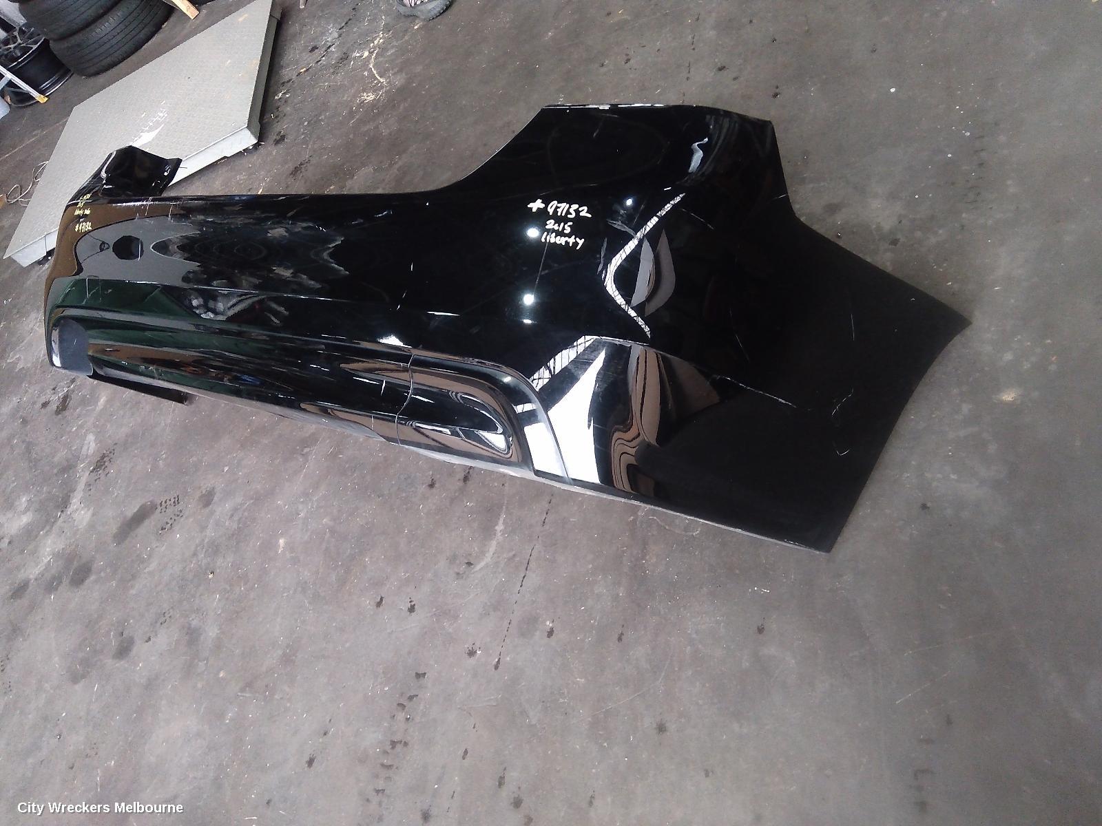 SUBARU LIBERTY REAR BUMPER, 6TH GEN, SEDAN, NON PARK ASSIST, SINGLE EXHAUST TYPE, 08/2014 - 11/2017