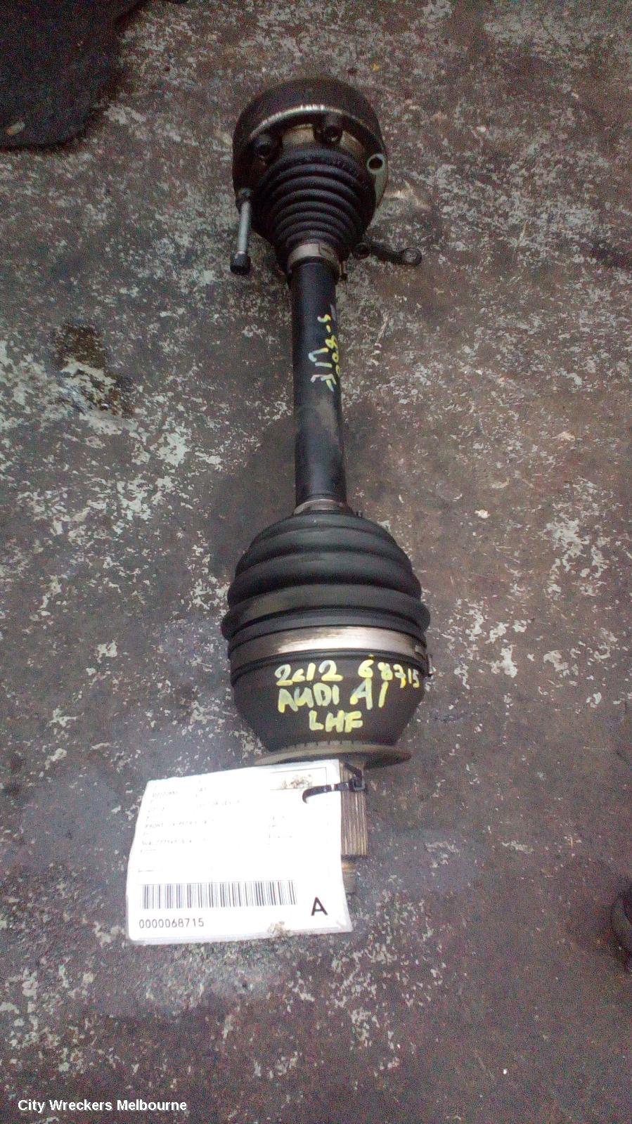 AUDI A1 LEFT DRIVESHAFT, FRONT, 1.4, PETROL, AUTO T/M, 8X, 12/2010 - 04/2015