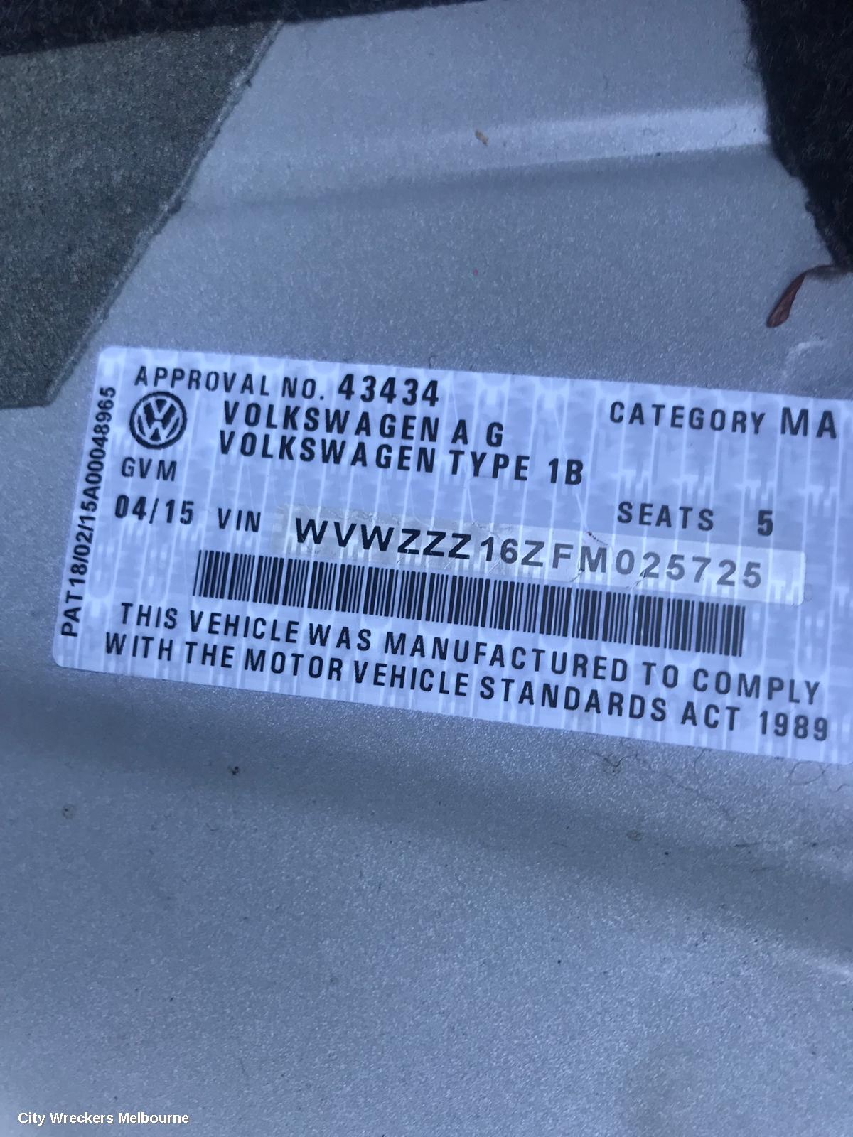 VOLKSWAGEN JETTA LEFT DRIVESHAFT, PETROL, 2.0, 1B, 02/2011 - 12/2017
