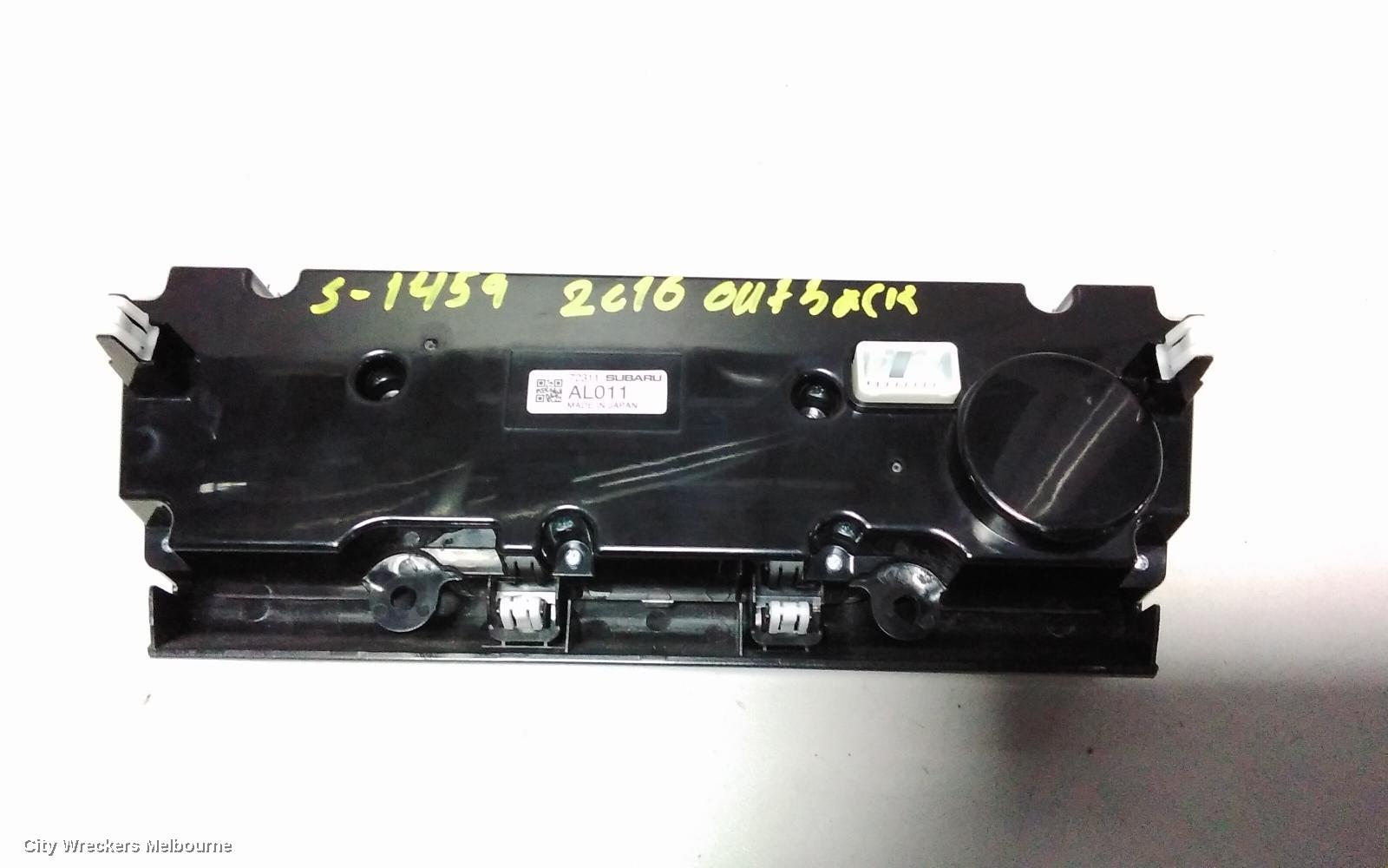 SUBARU OUTBACK HEATER/AC CONTROLS, 6TH GEN, CLIMATE CONTROL TYPE, NON HEATED SEATS, 08/2014 - 12/2020