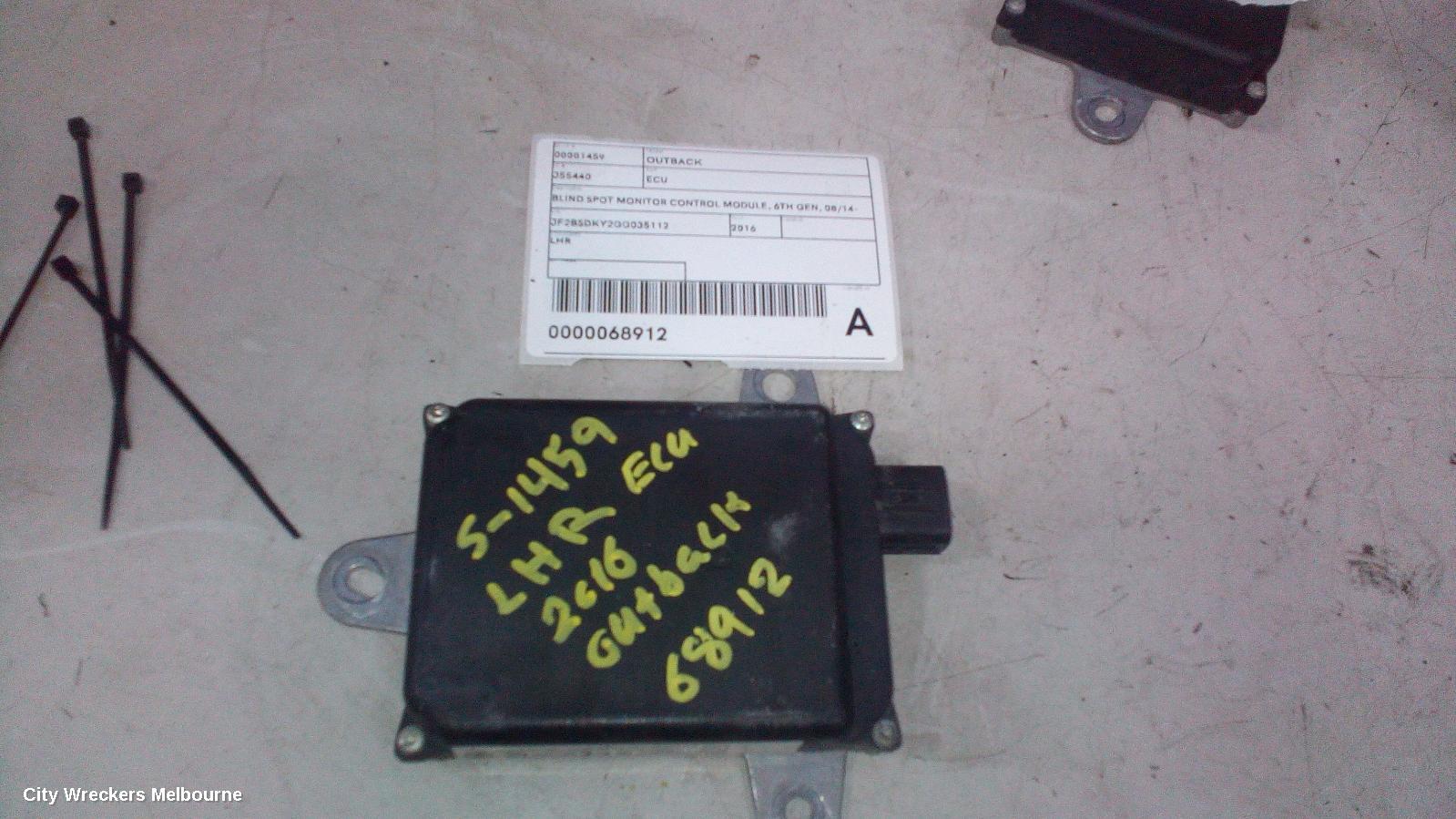 SUBARU OUTBACK, 6TH GEN, 08/2014 - 12/2020, A2C74640604  BLIND SPOT MODULE UNIT SENSOR  LHR: 68912