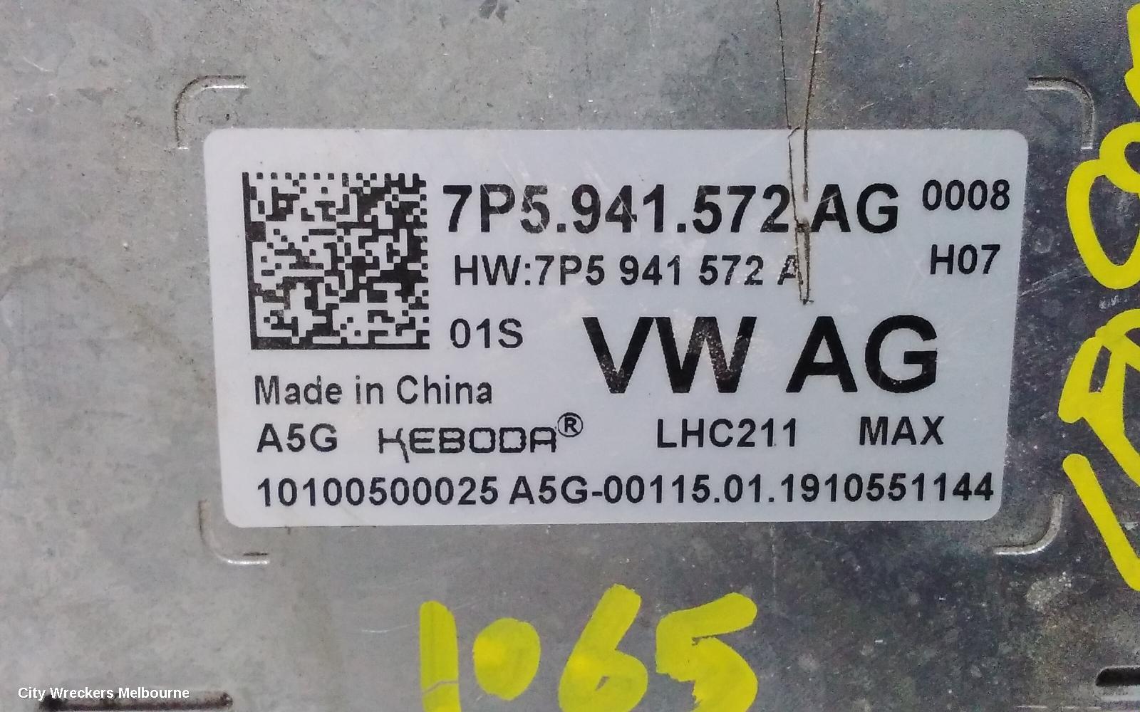 VOLKSWAGEN TIGUAN RIGHT HEADLAMP, 5NA, LED TYPE, 06/2016 ONWARDS
