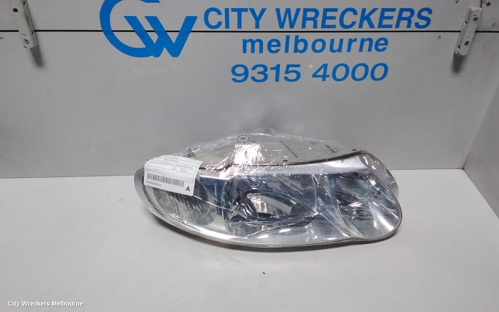 HOLDEN COMMODORE RIGHT HEADLAMP, VX, EXECUTIVE/ACCLAIM/S PACK, CHROME INSERT TYPE, 10/2000 - 09/2002