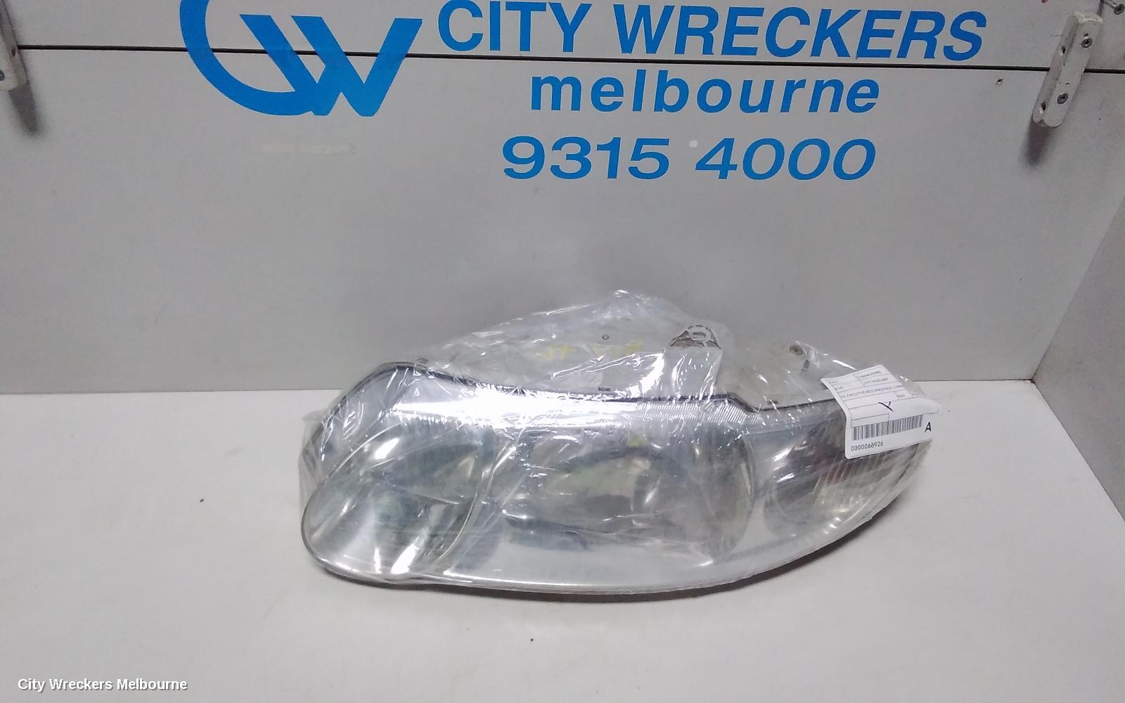 HOLDEN COMMODORE LEFT HEADLAMP, VX, EXECUTIVE/ACCLAIM/S PACK, CHROME INSERT TYPE, 10/2000 - 09/2002