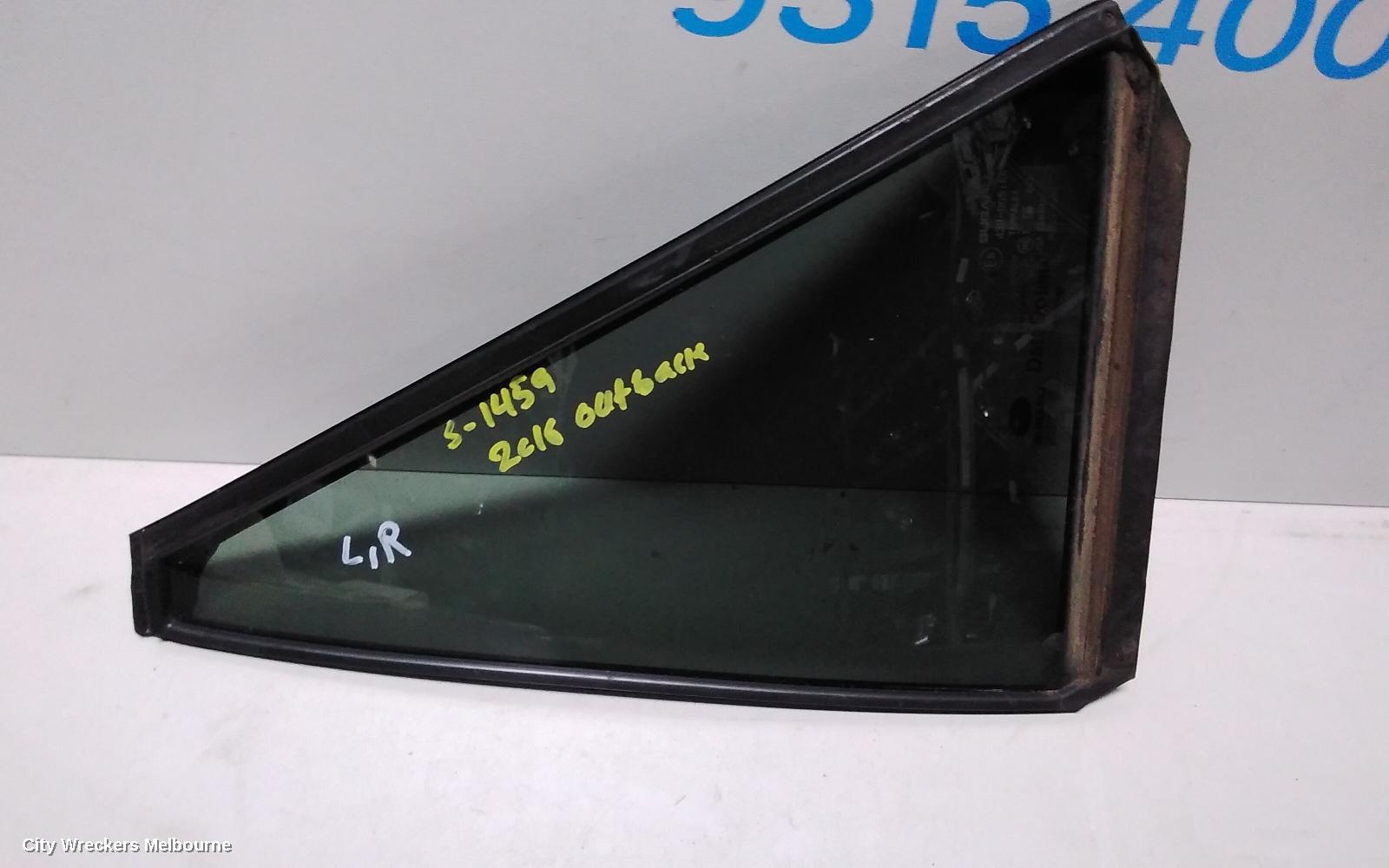 SUBARU OUTBACK LEFT REAR 1/4 DOOR GLASS, 6TH GEN, 08/2014 ONWARDS