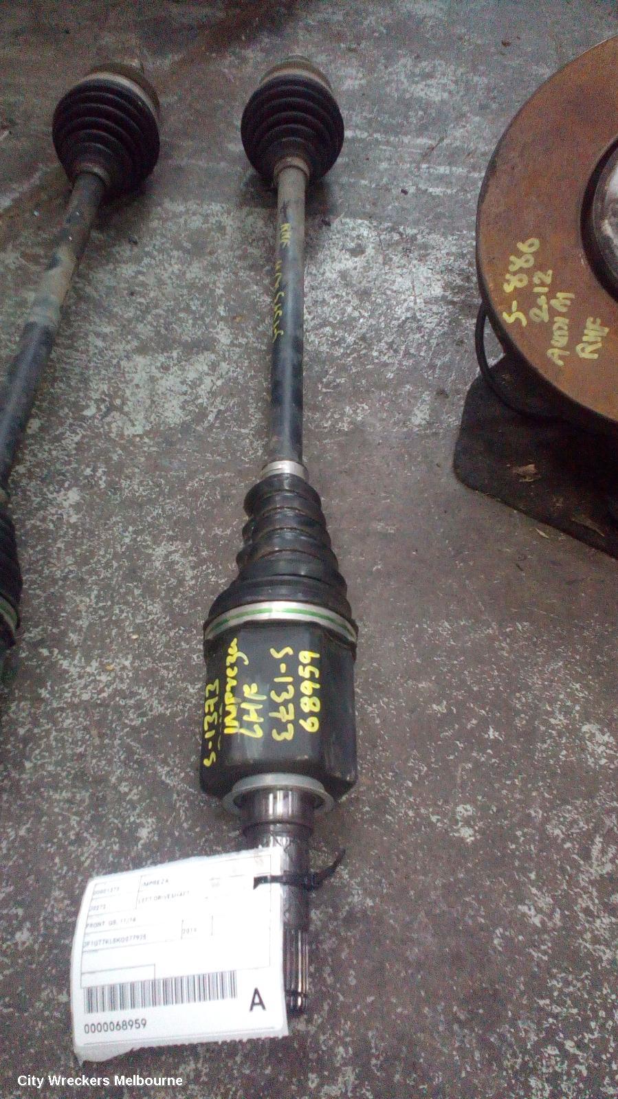 SUBARU IMPREZA LEFT DRIVESHAFT, FRONT, G5, 11/2016 ONWARDS