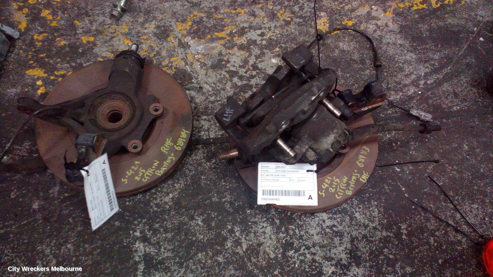 CITROEN BERLINGO RIGHT FRONT HUB ASSEMBLY, B9C, ABS TYPE, 03/2009 - 12/2018