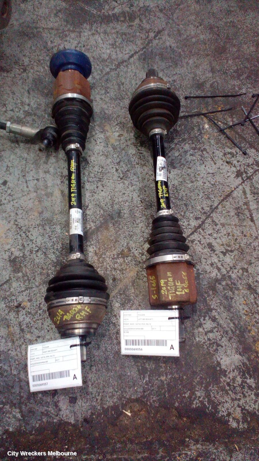 VOLKSWAGEN TIGUAN RIGHT DRIVESHAFT, FRONT, AWD, 162TSI, 5NA, 06/2016 ONWARDS