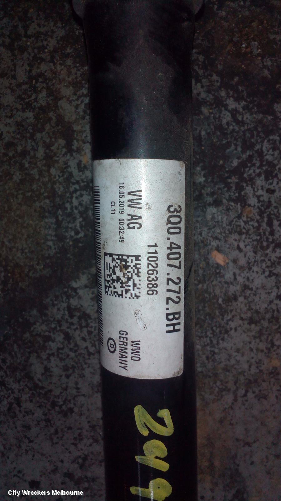 VOLKSWAGEN TIGUAN RIGHT DRIVESHAFT, FRONT, AWD, 162TSI, 5NA, 06/2016 ONWARDS