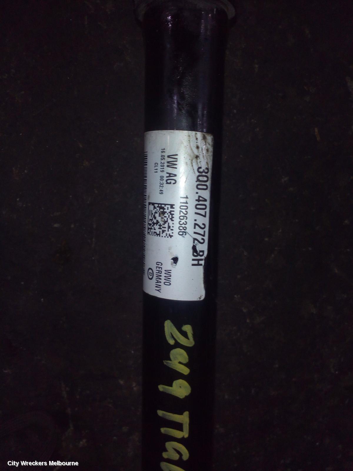 VOLKSWAGEN TIGUAN RIGHT DRIVESHAFT, FRONT, AWD, 162TSI, 5NA, 06/2016 ONWARDS