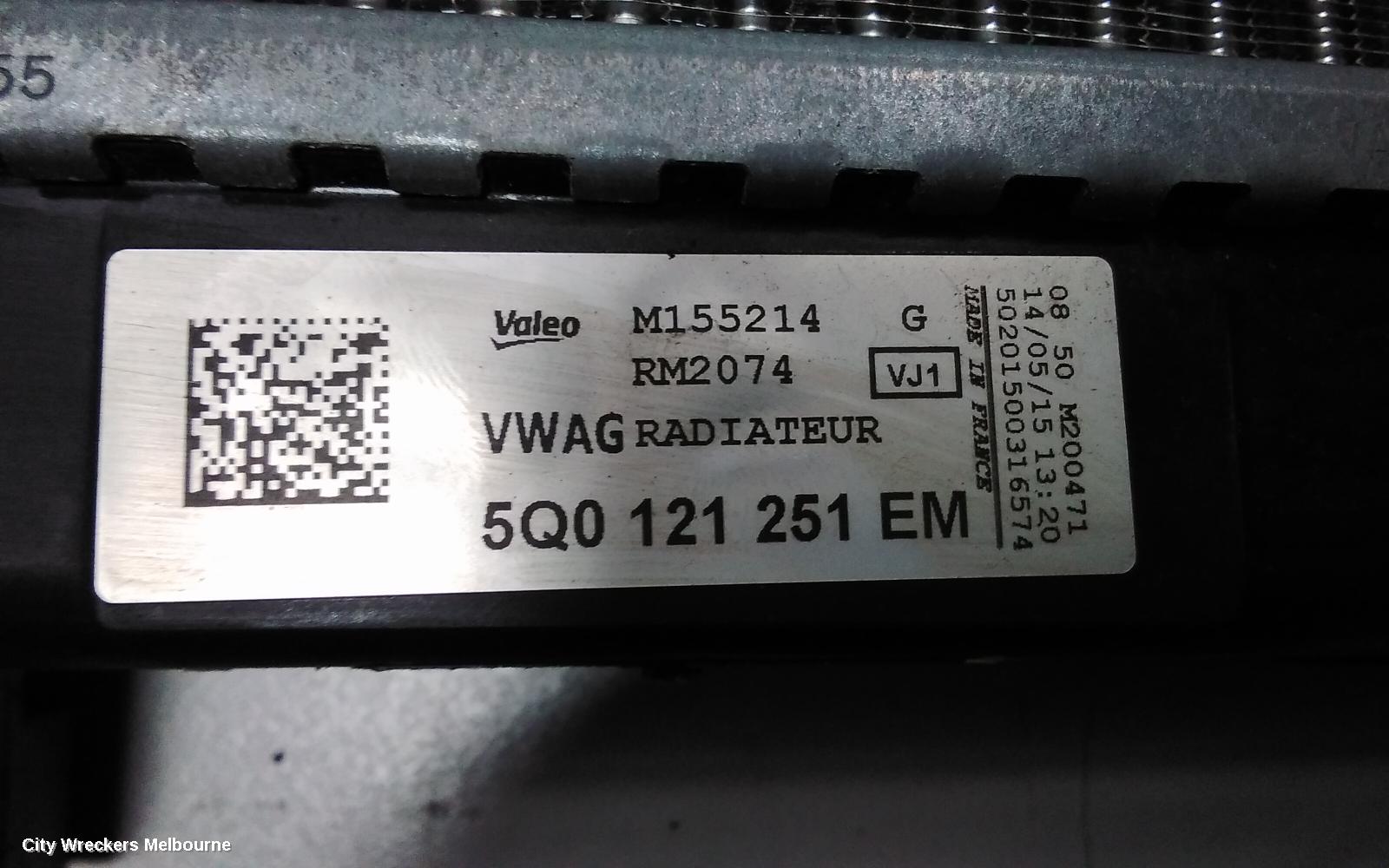 VOLKSWAGEN GOLF RADIATOR, PRIMARY RADIATOR (CLOSEST TO ENGINE), AUTO/MANUAL, 1.4, PETROL, GEN 7, 03/2013 - 08/2020
