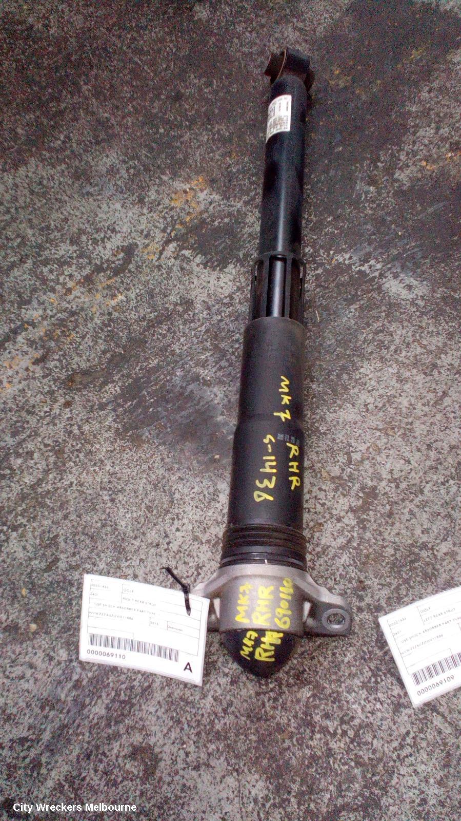 VOLKSWAGEN GOLF RIGHT REAR STRUT, ***USE SHOCK ABSORBER PART TYPE***