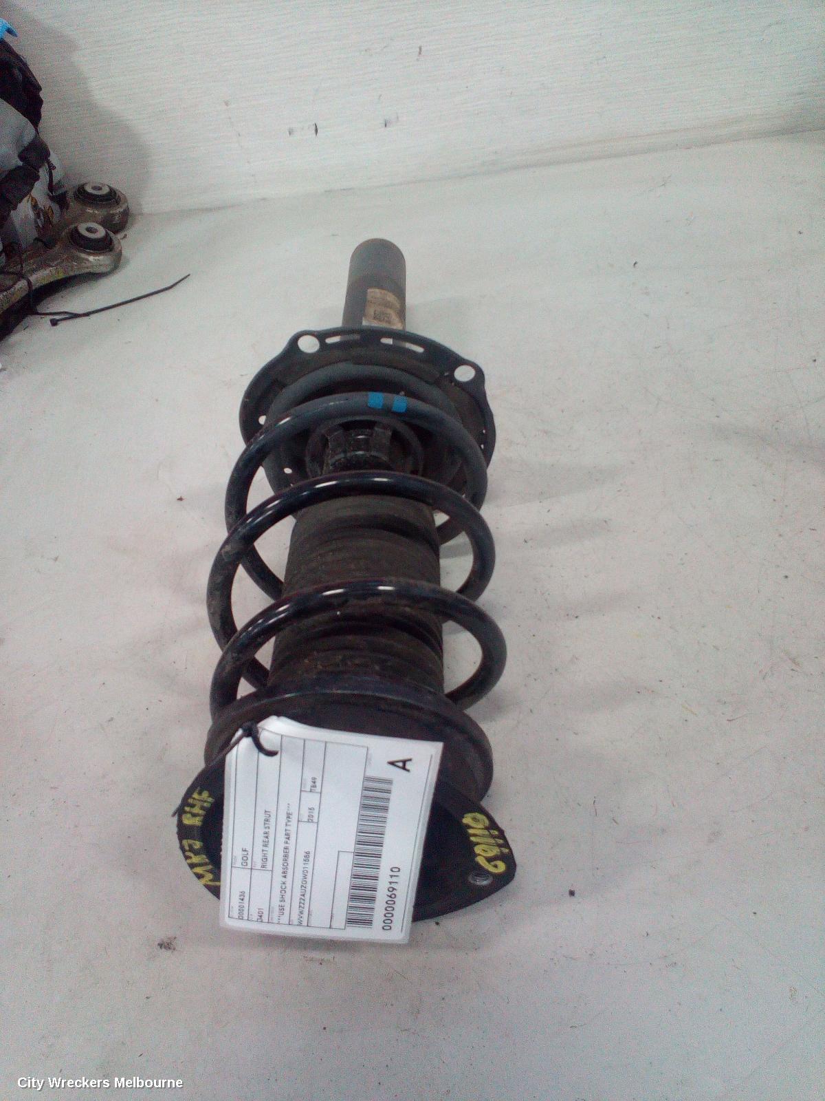 VOLKSWAGEN GOLF RIGHT REAR STRUT, ***USE SHOCK ABSORBER PART TYPE***