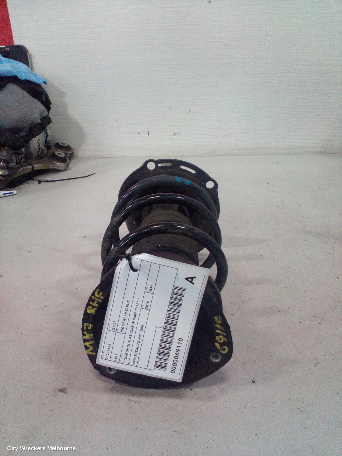 VOLKSWAGEN GOLF RIGHT REAR STRUT, ***USE SHOCK ABSORBER PART TYPE***