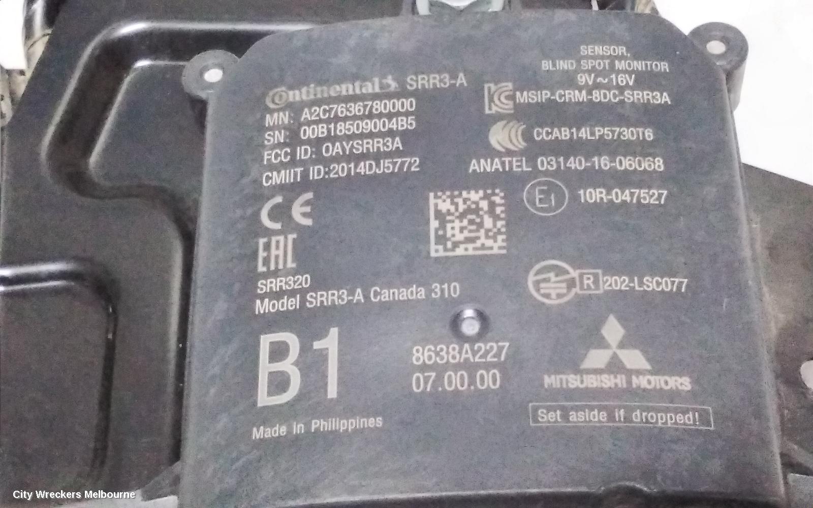 MITSUBISHI ASX, 05/2010 ONWARDS, LHR BLIND SPOT MODULE: 69116