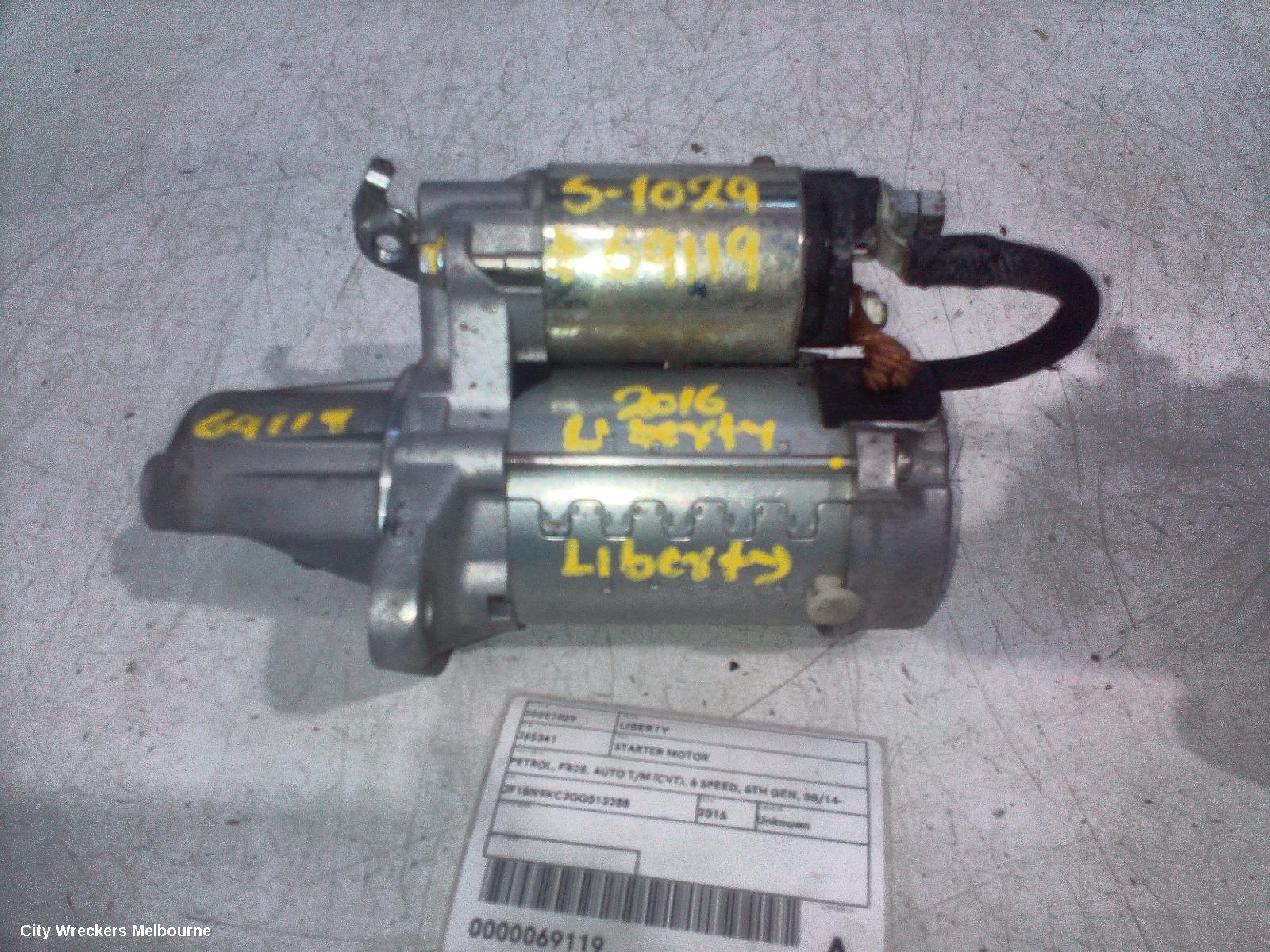SUBARU LIBERTY STARTER, PETROL, FB25, AUTO T/M (CVT), 6 SPEED, 6TH GEN, 08/2014 - 12/2017