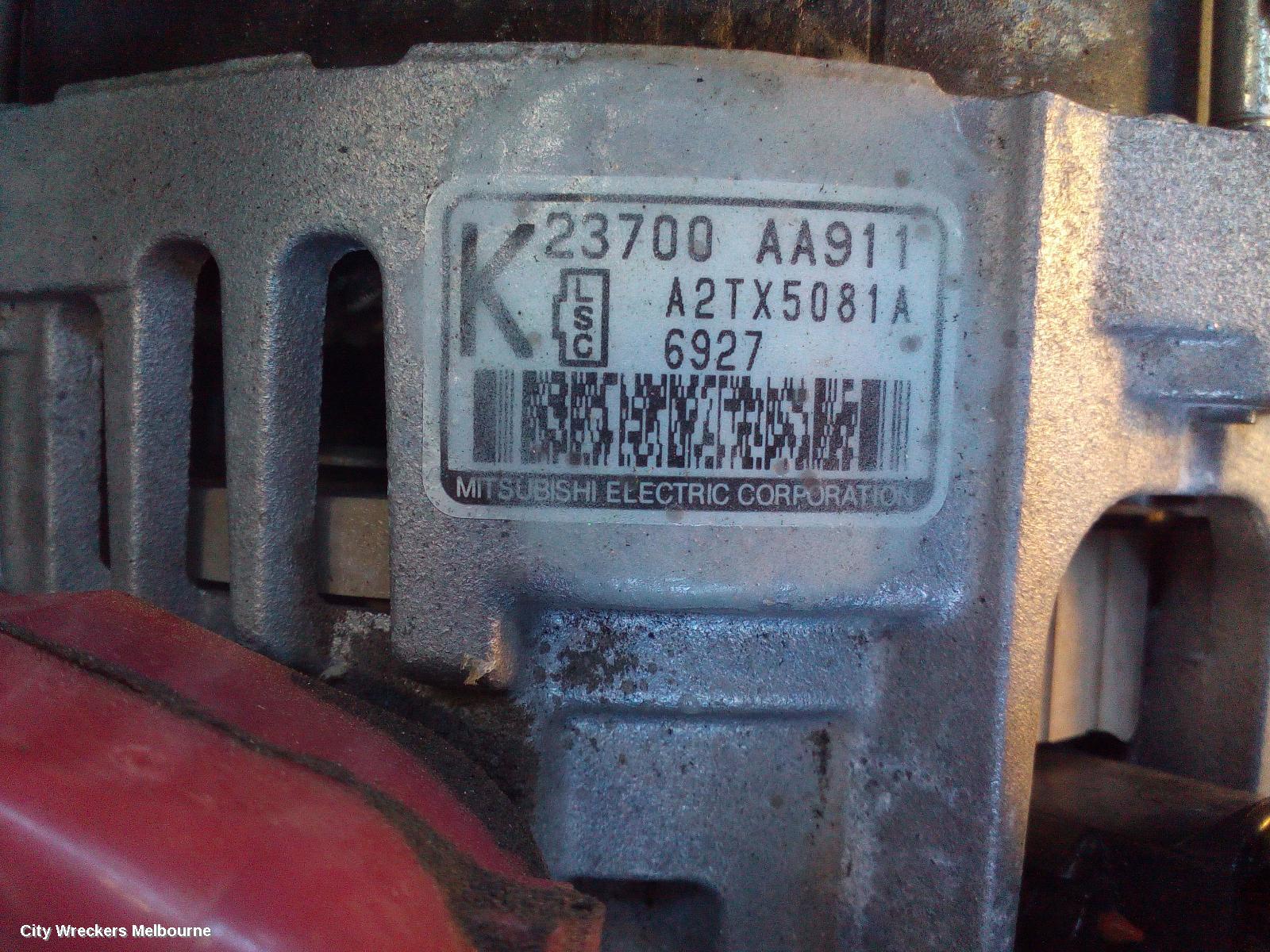 SUBARU LIBERTY ALTERNATOR, PETROL, 2.5, FB25, P/N 23700AA911, 6TH GEN, 08/2014 - 04/2021