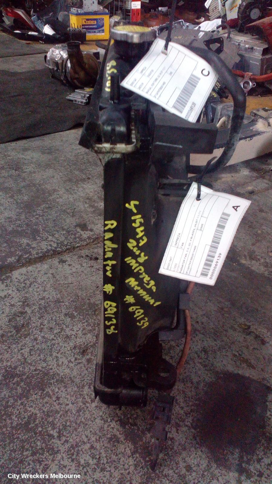 SUBARU IMPREZA FAN, RADIATOR FAN, 2.0, G3, 4 BLADES, 04/2007 - 11/2011
