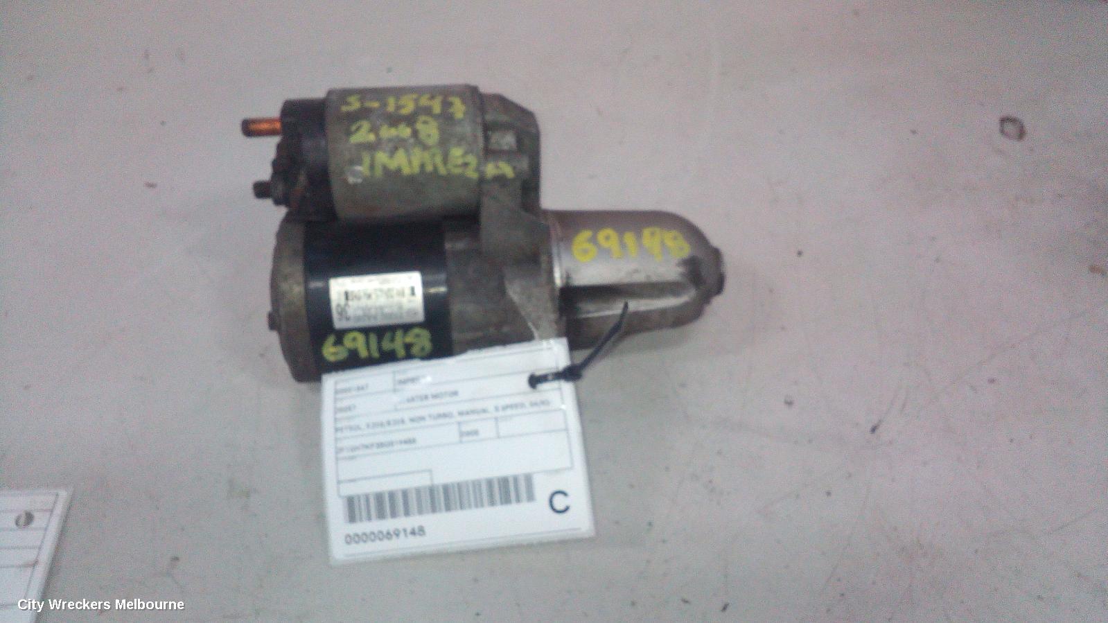 SUBARU IMPREZA STARTER, PETROL, EJ20/EJ25, NON TURBO, MANUAL, 5 SPEED, 04/1993 - 07/2011