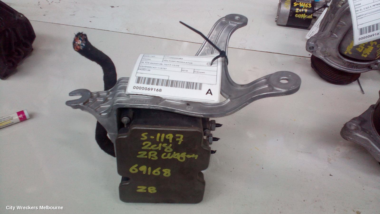 HOLDEN COMMODORE ABS PUMP/MODULATOR, ZB, P/N 84330138, 10/2017 - 12/2020