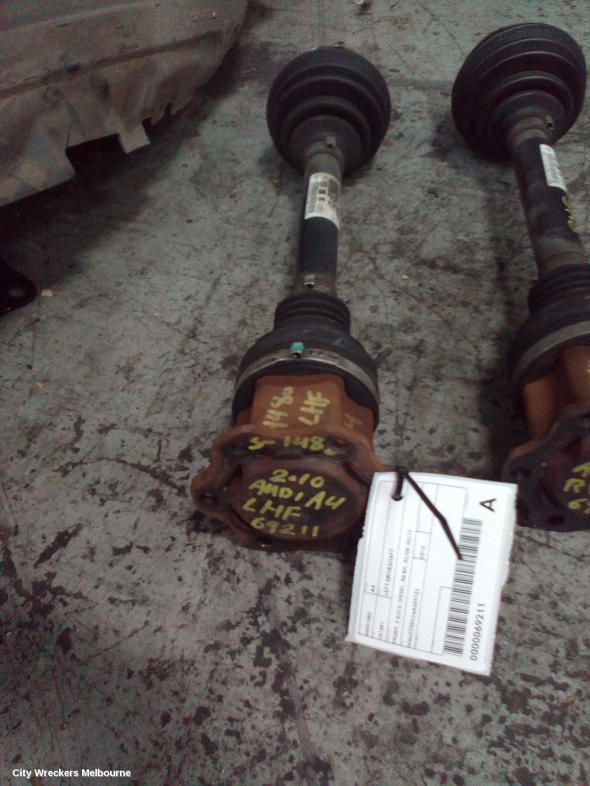 AUDI A4 LEFT DRIVESHAFT, FRONT, 2.0/3.0, DIESEL, B8 8K, 02/2008 - 06/2012
