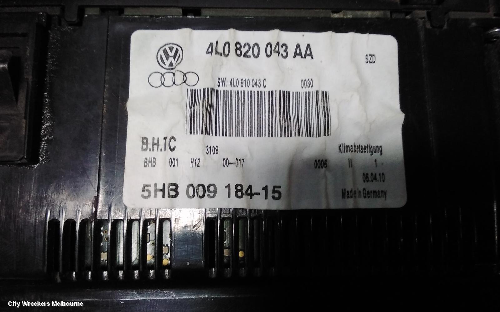 AUDI Q7 HEATER/AC CONTROLS, A/C BUTTON, W/ SEAT WARMER, 09/2006 - 08/2015