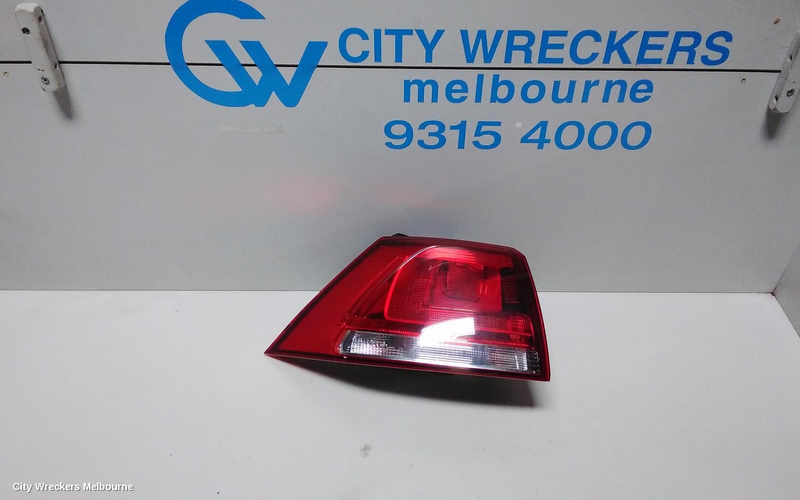VOLKSWAGEN GOLF LEFT TAILLIGHT, GEN 7, HATCH, STANDARD, NON LED TYPE, 03/2013 - 03/2017