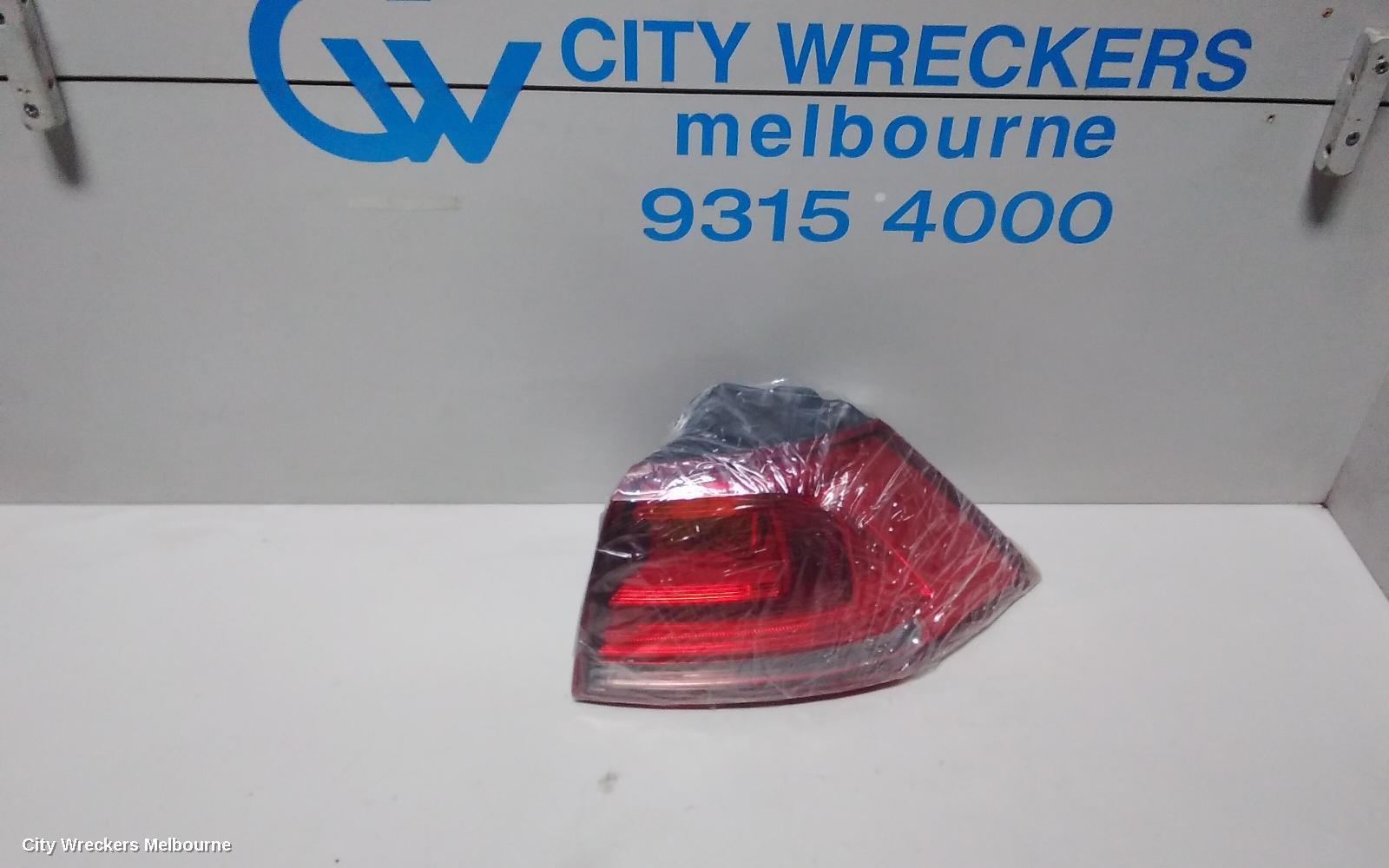 VOLKSWAGEN GOLF RIGHT TAILLIGHT, GEN 7, HATCH, STANDARD, NON LED TYPE, 03/2013 - 03/2017
